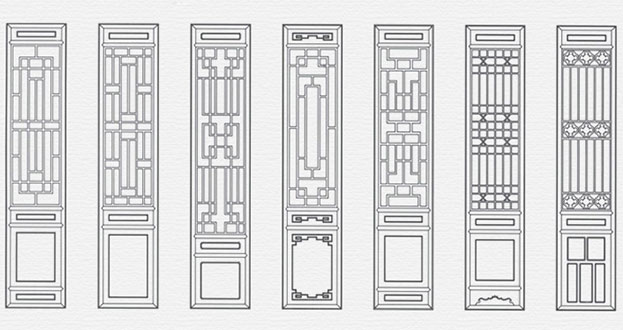 灵璧常用中式仿古花窗图案隔断设计图